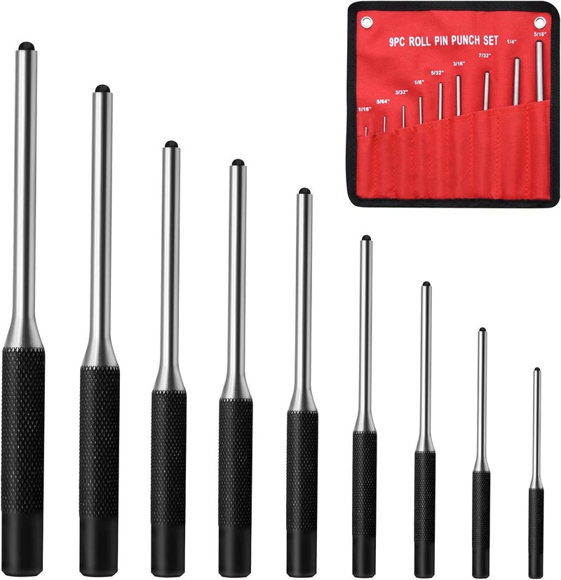 DkOvn Pin Punch Set, 9pcs 1/16" - 5/16" Removing Repair Tools with Storage Pouch, Great for Automotive, Watch Repair, Jewelry and Craft - Image 1